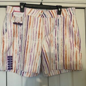 Isaac Mizrahi NWT Sz 16 Multi Colored Striped Shorts w/5” Inseam